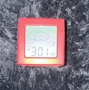 Soft Square LCD Digital Alarm Clock with Weather Forecast and Silicone Protectiv
